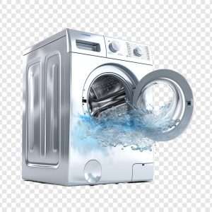Waschmaschine reinigen mit Wasserspritzern